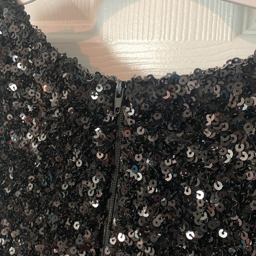 Black/Green Sequin Dress - Picture 5 of 6
